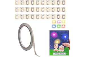 CYFUN DESIGN 30 Stück LED-Schaltungsaufkleber für die Herstellung von leuchtenden Karten, Aninating Rainbow Blink LED-Licht Bastelset mit leitfähigem Gewebeband für die Herstellung von beleuchteten interaktiven