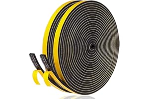 YANKUIRUI Dichtungsband Selbstklebend Fensterdichtung 6mm(B) x 3mm(D)/20m(L) Fenster Türdichtung Dichtung Schaumstoff Klebeband, Gummi-Dichtungsstreifen Schalldämmung Kollision Siegel Schwarz