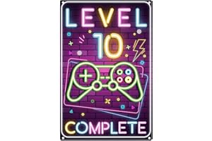 TARKLANDA Cartel retro de chapa para el 10º cumpleaños de niño, placa para puerta para habitación infantil, decoración de cumpleaños de 10 años