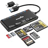 Rocketek SD Card Reader USB 3.0 White 7 in 1 SD Card Reader 5Gbps Read Write Simultaneous for SD SDXC SDHC CF CF CFI TF XD Mi