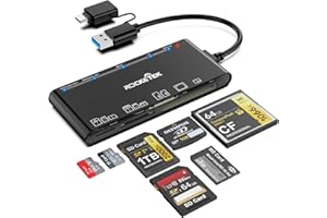 Rocketek Lector Tarjetas SD USB 3.0 White 7 IN 1 SD Card Reader 5Gbps Read Write Simultaneous for SD SDXC SDHC CF CF CFI TF XD Micro SD Micro SDXC Micro SDHC MS MMC UHS-I Card for Windows Mac Linux