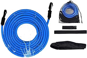 Cinturón De Natación Piscina Newtic 4M Elástico De Natación Piscina Resistencia Cinturón De Natación Ajustable Elástico De Natación Básico Sujetadores para Adultos Y Niños, Uso Profesional