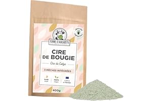 TERRE D'AUGUSTE LA TERRE DU PATRIARCHE DEPUIS 1920 Terre d'Auguste - Cire pour Bougies à Faire Maison 400G- Cire de Colza à Fondre de Qualité Supérieure - Cire Végétale Parfumée pour Bougie Moulée - Cire en Pastilles Facile à Utiliser