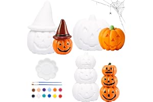 Pumpa-hantverksset, 3 stycken pumpor för målning, gipsfigurer, hantverk | Pumpor för målning, oavslutade pumpaskulpturer, vita gipsfigurer att måla för höst Thanksgiving Halloween (3B)