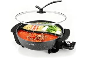 Food Party Olla Hot Pot Eléctrico 6L Hotpot 220V 1200W Fondue Shabu Shabu Hotpot 30cm