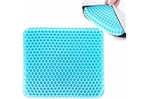 FREEBREATHING Cuscino in gel fresco e traspirante, ortopedico, con rivestimento in tessuto antiscivolo e innovativo cuscinetto in gel a nido d'ape, adatto per l’ufficio, l’auto e la sedia a rotelle