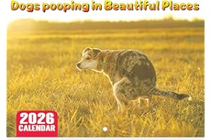 UptVin 2026 Dog Pooping Calendar, Funny Dogs Pooping in Beautiful Places Wall Calendar, Monthly Planner for Dog Lovers, Hilarious Gift Idea for Birthdays, Christmas