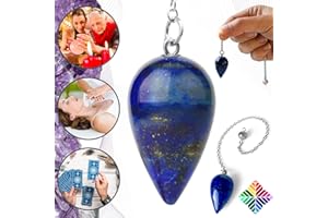 MAJESTIC'S Pendolo Esoterico Divinatorio LAPISLAZZULI – Pendolino Radioestesia Universale Goccia d'Acqua [Soddisfatti o Rimborsati A VITA]