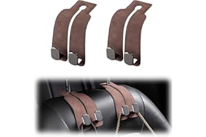 Goiern 2 ganci di stoccaggio per auto, universali, per poggiatesta auto, supporto per poggiatesta auto, per poggiatesta (marrone)
