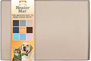 Neater Pet Brands Neater Mat Tapis de gamelle en Silicone imperméable pour protéger Les sols de la Nourriture et de l'eau (81,3 x 61 cm Silicone, Cappuccino)