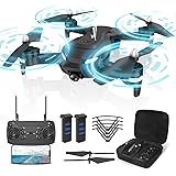 Wipkviey T26 Drone con Telecamera | 1080P HD Pieghevole Droni per Principianti FPV Trasmissione, con 2 Batterie e Borsa porta