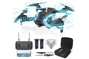 Wipkviey T26 drone avec camera - 1080P HD drones adulte, Avec vidéo en direct WiFi, Flip 3D, Capteur de gravité, Maintien de l'altitude, Mode sans tête, Pour les enfants ou les débutants