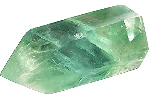 POLAR JADE Green Fluorite Healing Crystal Wand, Pointed &amp; Faceted for Reiki Chakra Meditation Therapy Decor