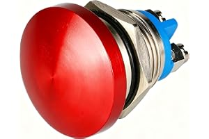 Guuzi 16mm 3V/6V/12V/24V/48V/110V/220V Momentan Tryckknapp Metallsvamphuvud Rund Startknapp 1NO ON Off Självåterställande Kup