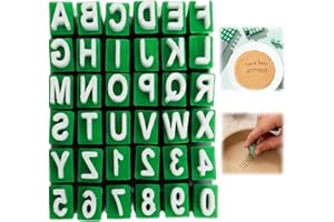XIAGER 36PCS Clay Letter Stamp Set,Deep Engraved 3D Alphabet Stamps for Pottery and Ceramics,Letter Stamps for Clay,Durable Pottery Tool,Letter Numeral Polymer Clay Tool,Alphabet Number Stamp Tool,A