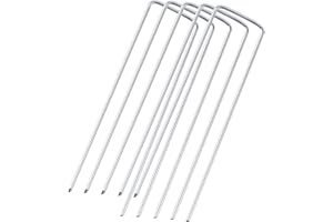 LIULIUSHUN 50 Pcs 15 cm Piquets de Jardin, Piquet de Tente, Piquets de Fixation, pour Sardines de Fixation, Clous Ancrages au Sol en U pour Camping Bache Anti Mauvaise Herbe Tissu Anti-Mauvaises Herbes Jardin