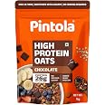 PINTOLA 26g High Protein Oats 1kg, Dark Chocolate, No Refined Sugar, with Almonds, Raisins, Pumpkin & Chia Seeds, 9.6g Fibre,