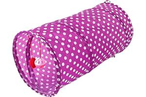 LdawyDE Tunnel Chat, Tunelle pour Chat, Tunnel pour Chat, avec Boule de Jouet, Extensible et Pliable, Tunnel de Tente pour Chat, Durable, pour Chats, Chiens, Petits Animaux de Compagnie (Violet)