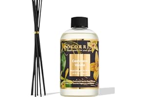 COCORRÍNA Raumduft Nachfüller 500ml mit 8 Duftstäbchen, Cashmere Vanilla, Langanhaltender Duft mit natürlichen ätherischen Ölen, für Wohnzimmer, Schlafzimmer und Badezimmer