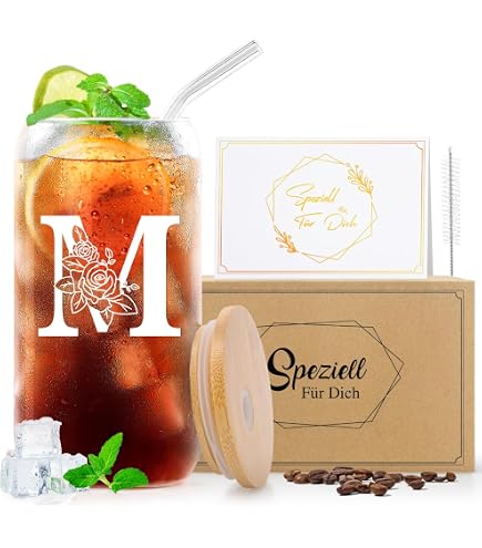 Bow Glasbecher 16 Oz Mit Deckel & Strohhalm – Elegantes Bogen-Design, Für Kaffee, Cocktails, Smoothies, Geschenk