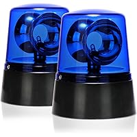 com-four® 2X LED-Partyleuchte Blaulicht mit 360° rotierendem Reflektor-Rundumlicht als Signalleuchte, Deko-Beleuchtung…
