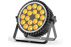 Rtktoup RGBW Faretto Par LED, 180W Luci da Palcoscenico DMX512 Auto Strobo con RGB Luce Ausiliaria, Luci da Discoteca per Feste Bar DJ Matrimoni Halloween Natale