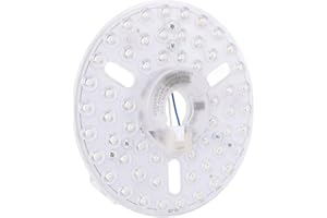 DPOFIRS Luz ventilador de techo LED de 6,3 pulgadas, kit de retrofit de LED magnético de sustitución 3 colores regulables, panel de mesa de luz redonda de 24 W 3CCT para la mayor (230 V)