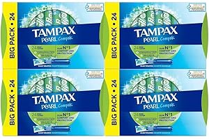 Tampax Pearl Compak Super Tampons, 4X 24 Pack