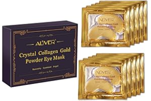 Aliver New Crystal, maschera per occhi alla polvere di oro da 24 k e gel di collagene, 10 paia/confezione