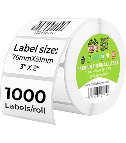 Compatible Roll 76mm X 51mm White Direct Thermal Labels - View #7