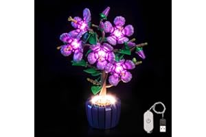 BRICKBLING Zestaw oświetleniowy kompatybilny z Lego 10372 Hibiscus Botanical Collection Set (nie jest to model), dotykowy ściemniacz, zestaw oświetleniowy LED, kompatybilny z Lego Hibiscus 10372, kreatywna