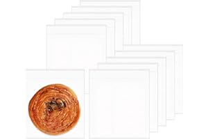 LUCYSTUDIO Przezroczyste samoprzylepne torby celofanowe 18 x 18 cm, przezroczyste, samoprzylepne torby na wiolonczelę, 50 µm, samouszczelniające się torby foliowe, OPP, kwadratowe plastikowe torby na ciastka,