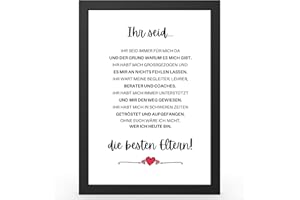 Urhome DIN A5 Kunstdruck Definition Die besten Eltern inkl. Rahmen Schwarz - Worterklärung wie im Duden Lexikon als Wanddeko Spruch-Poster Deko Wandbild mit Spruch gerahmt für Wohnung Familie Geschenk