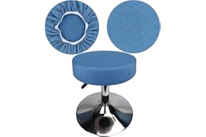 HuaLiSiJi Copri Sgabello Rotondo 30-40cm Fodera Sgabello Rotondo Tessuto di Lusso, Estensibile Resistente Alle Rughe Lavabile Antipolvere Morbido e Durevole (Blu, 1)