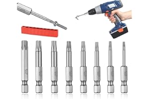 SZYILIDA 8 Set da Inserti per Avvitatore Professionali, Torx Punte per Avvitatore, Inserti Torx 1/4'', Punte Avvitatore a Stella, Cacciavite Torx Magnetiche, T8 T10 T15 T20 T25 T27 T30 T40
