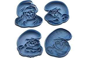 Cuticuter Pitufos Pack Cortador de Galletas, Plástico, Azul, 16x14x1.5 cm, 4 Unidades