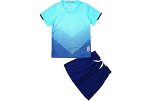 Nyeemya Kinder Jungen Trainingsanzug Sommer Sportanzug Kurzarm Rundhals Shirt Mit Shorts Kurze Sporthose Atmungsaktiv Schnelltrocknend Sportbekleidung Set