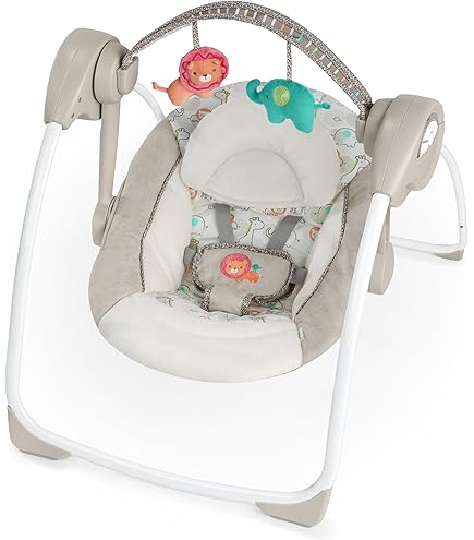 Graco Baby Delight Swing met 2 schommelsnelheden, compact opvouwbaar en lichtgewicht met slechts 4,67 kg, voor rust om te spelen, Geschikt vanaf de geboorte tot ca. 6 maanden (0-9kg), Parade mode