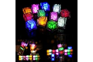 Lhdfyqt 12 st lampor för iskuber, lysande kuber, LED-isbitsbricka, LED-isbitsbricka, dekoration för julfest