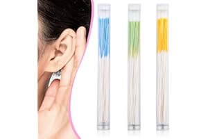 PROUSKY Ear Cleaner Ear Hole Cleaner Linea di pulizia monouso per la cura del piercing all'orecchio Aftercare Piercing Odour Remover per pulire il foro dell'orecchio, (180 Pezzi, Verde Blu Giallo)