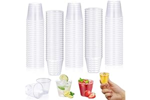 ZUGHXMS 100 Pièces Verrine Pplastique, 30ML Verrines, Réutilisable Verrines Plastique, Verrine Plastique Aperitif, Transparent Verrine Convient pour Fête Mariage Pique Nique Lanniversaire Camping Bars