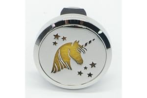ZEN ARÔME Zen’Arôme Diffuseur d’Huile Essentielle pour Voiture Clip’Arôme Licorne - Diffuseur et 5 Buvards à Parfumer avec Huile Essentielle ou Parfum - Acier Inoxydable - Fixation sur Grille de Ventilation