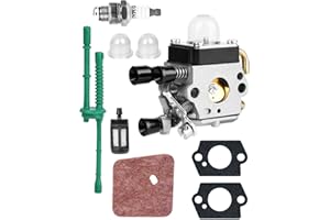 A ABLUMEN Kit Carburateur Pour STIHL FS55 FS55R FS55RC FS38 Débroussailleuse, Remplacement C1Q-S97 Pièces Avec Bougie Filtre à Air Joints Poire d’Amorçage Durites de Carburant Et Mousse Filtrante