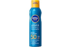 NIVEA SUN Protect & Dry Touch Refreshing Sun Mist Spray SPF50 (200ml), Water-Resistant Sun Spray, Immediate Protection Agains
