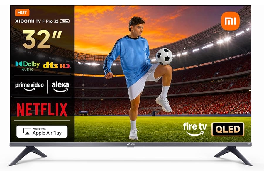 XIAOMI TV F Pro 32, 32 Pulgadas (81 cm), QLED, Smart TV, Fire OS7, Control por Voz Alexa, Dolby Audio™, DTS Virtual:X, DTS-HD