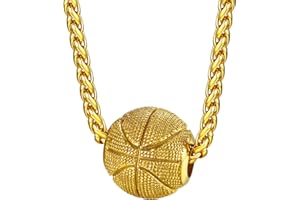 FaithHeart Collier Sport Homme Pendentif Football/Basket-Ball/Volley-Ball/Rugby Acier Inoxydable/Or/Noir avec Chaîne 55+5 cm,Bijoux Sport pour Ado Garçon Femme (Boîte Cadeau)