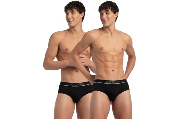 Jockey 8037 Men Super Combed Cotton Solid Brief with Ultrasoft Waistband_(Pack of 2)