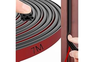 RHBHY Guarnizione per Porta Finestra Adesiva 10mm*10mm*7M Guarnizione Porta Guarnizioni Finestre per Isolamento Dal Caldo Insonorizzata Polvere (Nero, 10mm*10mm*7M)