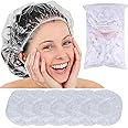 Charm Skins Disposable Hair Plastic Shower Cap - (Pack Of 100) Clear Women Caps Waterproof Bath Hat Processing Cover For Treatment Spa Salon And Home USe