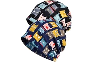 WULIQIUQIU 2 Pack Cotton Slouchy Beanie Hats, Chemo Hat Cap Scarf for Women and Men